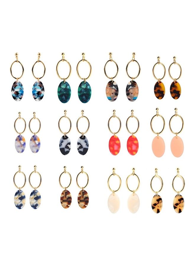 Oval Acetate Plate Earrings Female Alloy Earrings Acrylic Earrings Long - Image 5