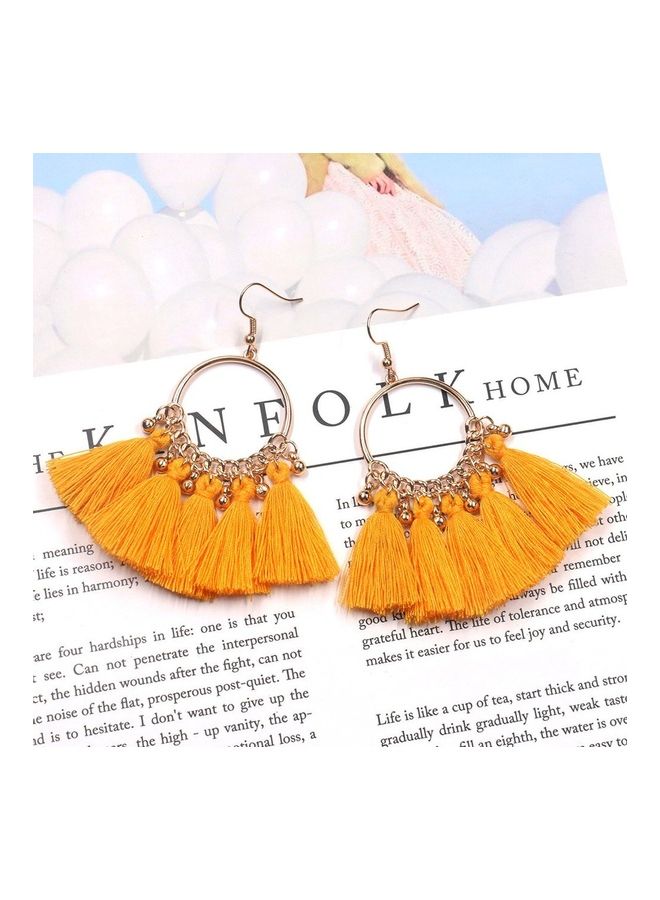 Tassel Fashion Creative Jewelry Gold Big Ring Earrings  - Image 2