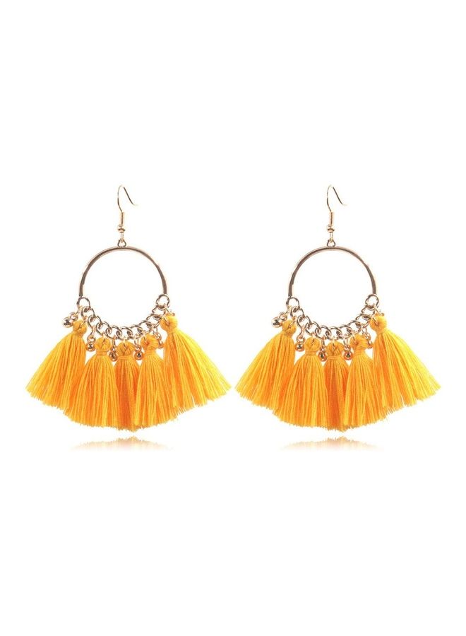 Tassel Fashion Creative Jewelry Gold Big Ring Earrings  - Image 3