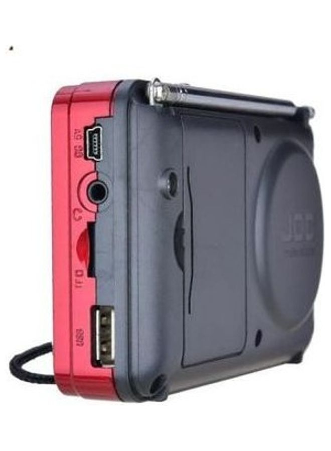 Joc - Portable FM Mini Digital Radio UE-110 Red/Black/Gold - Image 1