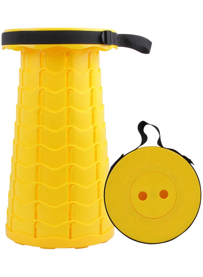 Folding Telescopic Stool Pure Yellow 26x7.5x26cm - Image 1