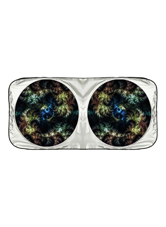 Fast Print - Fractal Yin-Yang Patterns Printed Car Sun Shade - Image 1