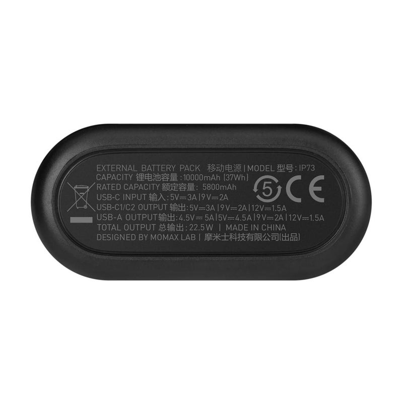 Momax 10000.0 mAh iPower Minimal 6 Power Bank Black  - Image 4