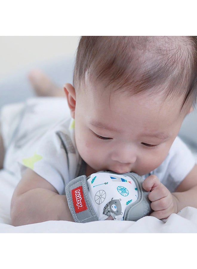 Nuby - Happy Hands Teething Mitten - Grey - Image 1