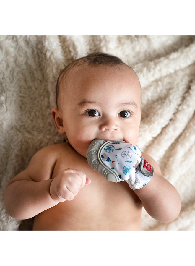 Nuby - Happy Hands Teething Mitten - Grey - Image 1
