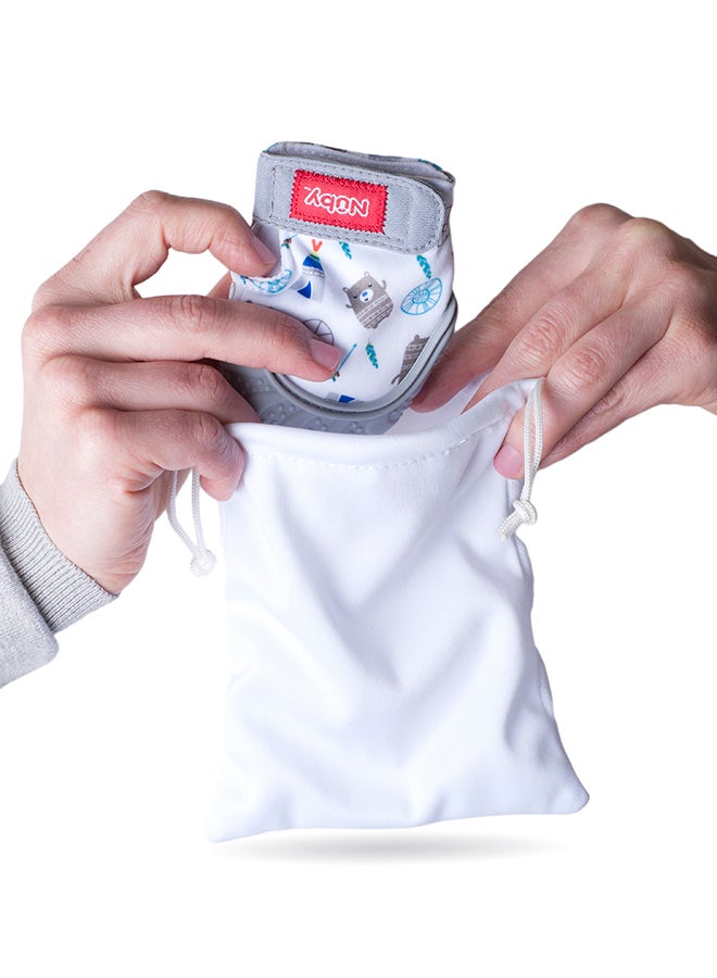 Nuby - Happy Hands Teething Mitten - Grey - Image 1