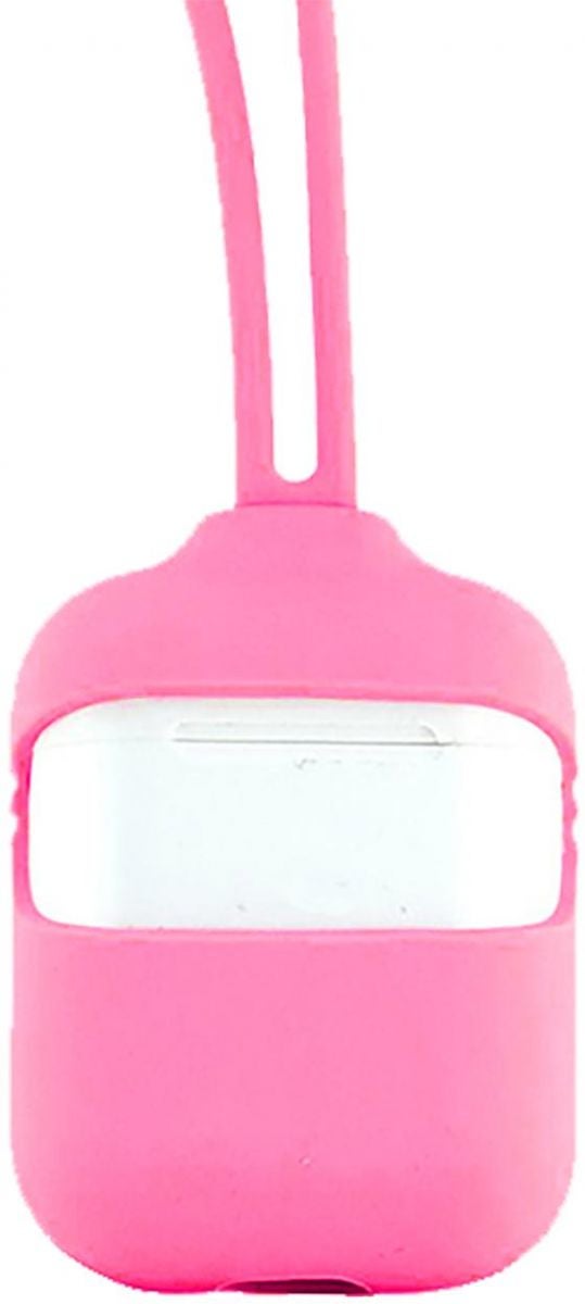 Capsule 3-Piece Silicone Anti-Scratch Earbuds Case With Straps For Apple AirPods Set Pink - Image 2
