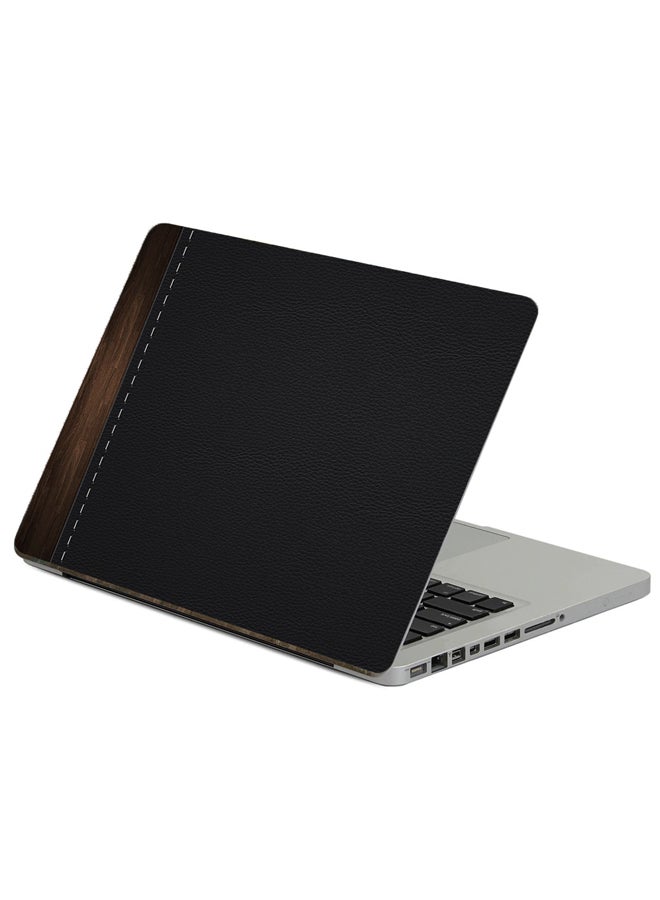 Leather Wood Printed Laptop Protective Sticker Multicolor