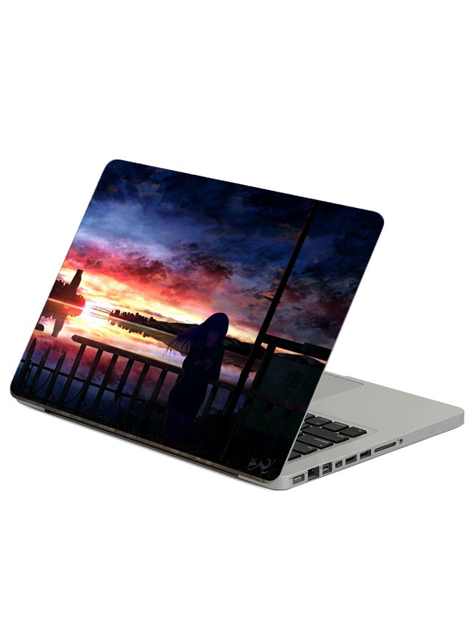 Silhouette Night Printed Laptop Sticker Multicolor