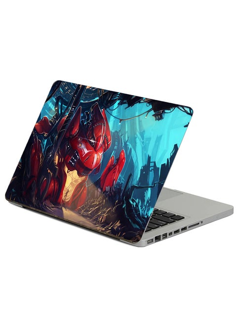 Robot Fragments Printed Laptop Sticker Multicolor