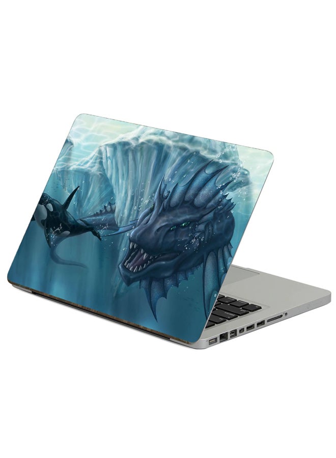 Ocean Glaciers Printed Laptop Sticker Multicolor
