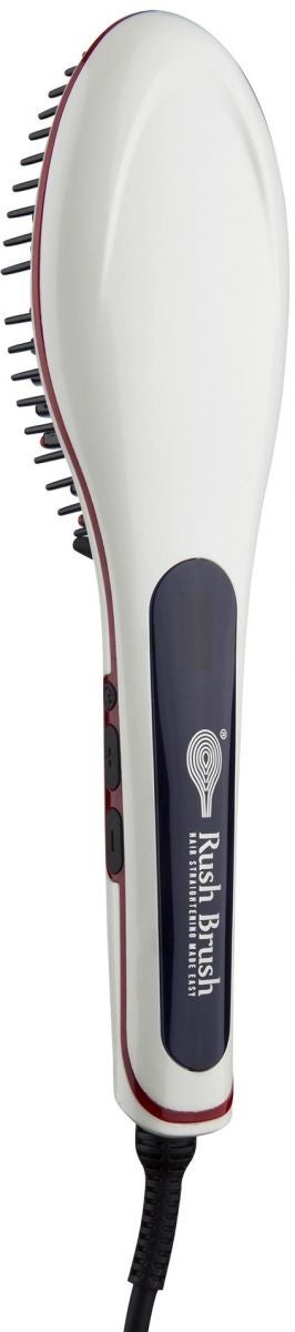 Rush Brush - Electric Hair Straightening Brush White - Image 1