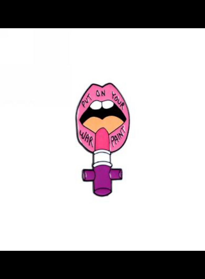 5esha Pink Lipstick Design Brooch - Image 1