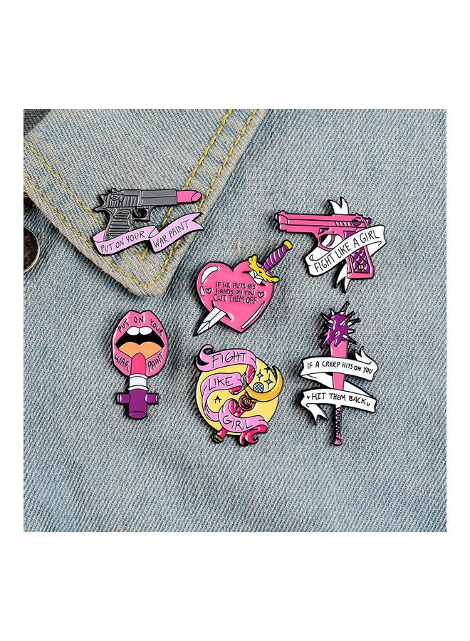 5esha Pink Lipstick Design Brooch - Image 2