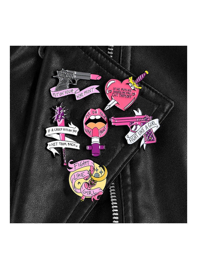 5esha Pink Lipstick Design Brooch - Image 3