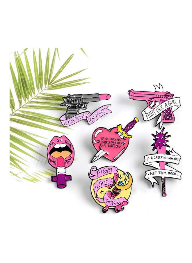 5esha Pink Lipstick Design Brooch - Image 4