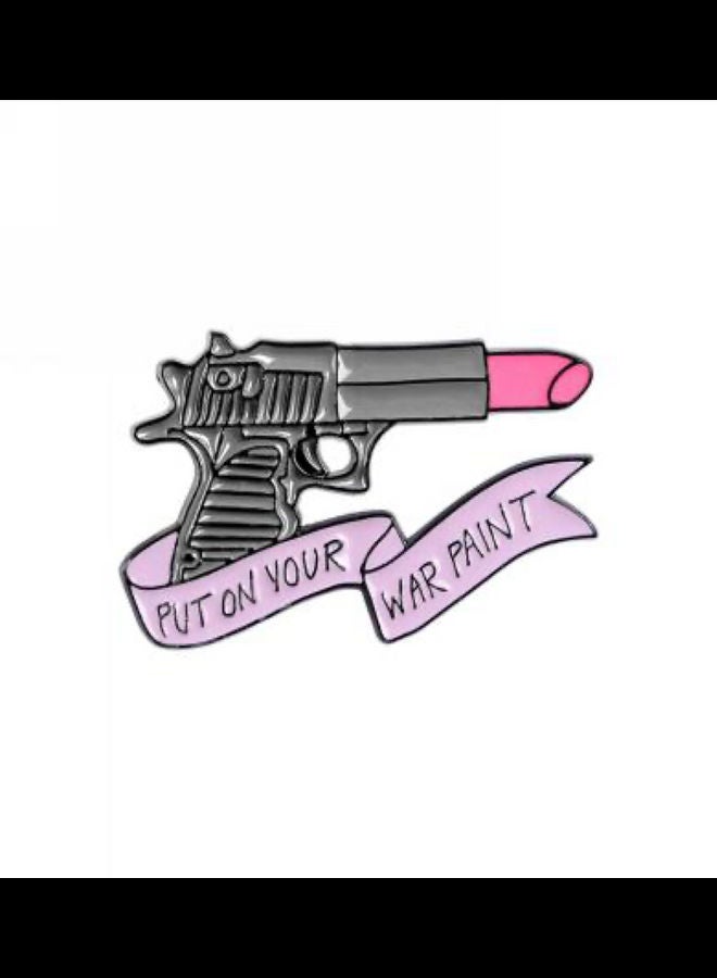 5esha Lipstick In Gun Design Brooch
