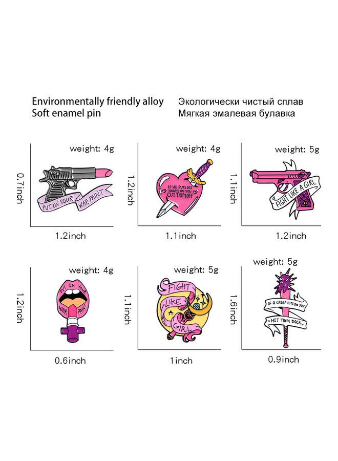 5esha Pink Lipstick Design Brooch - Image 5