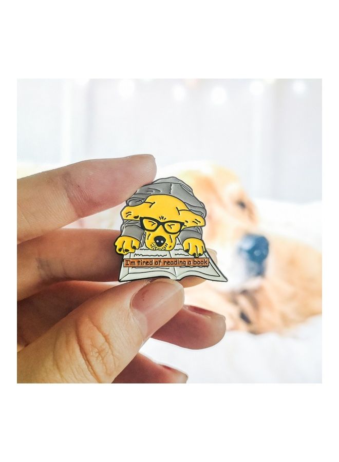 5esha - Dog Reading Design Brooch - Image 1