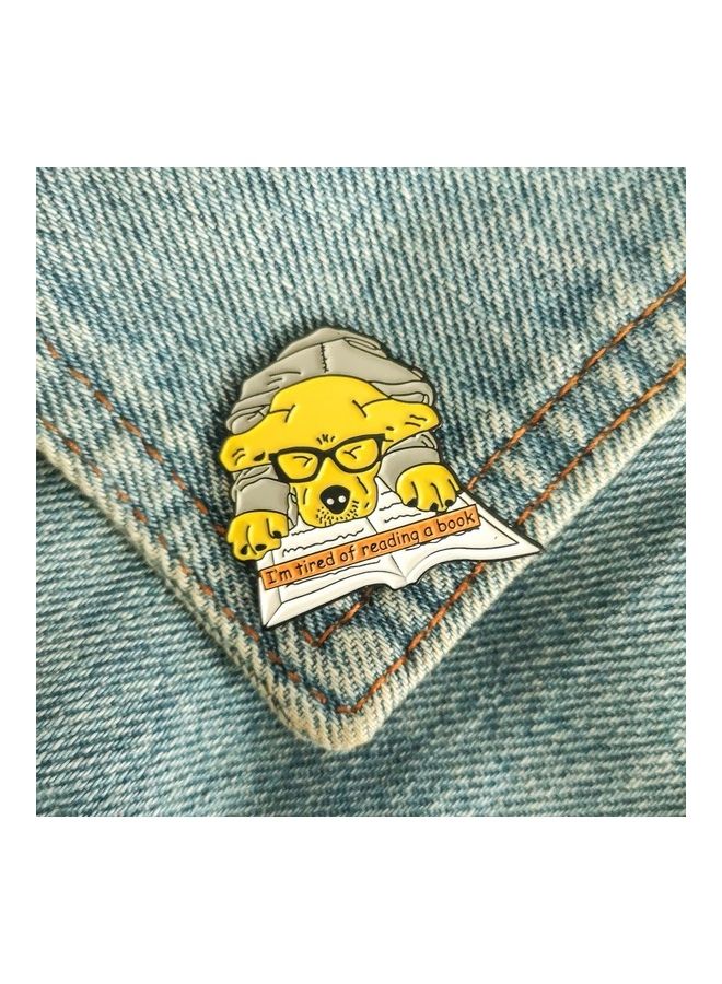 5esha - Dog Reading Design Brooch - Image 1