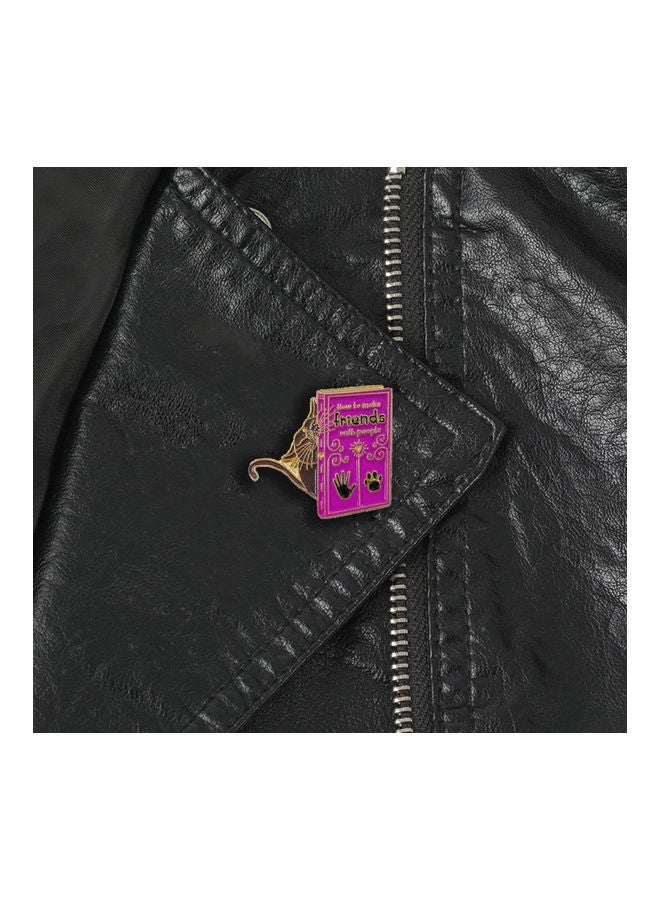 5esha Cat Reading Book Design Brooch - Image 4