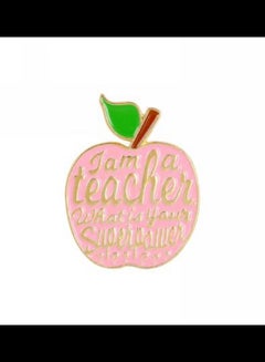 5esha Apple Design Brooches For Teachers  - Image 1
