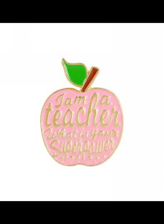 5esha Apple Design Brooches For Teachers  - Image 1