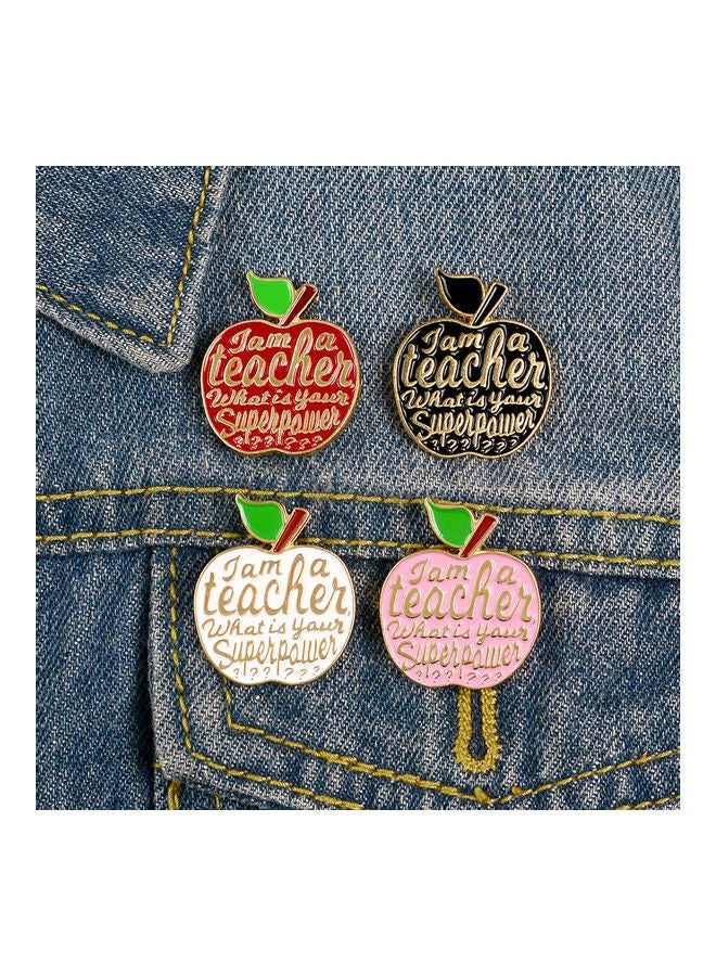 5esha Apple Design Brooches For Teachers  - Image 2