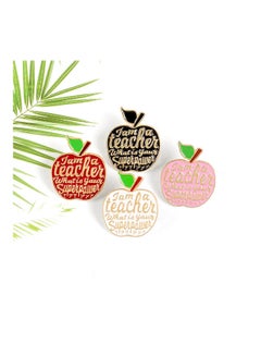 5esha Apple Design Brooches For Teachers  - Image 4
