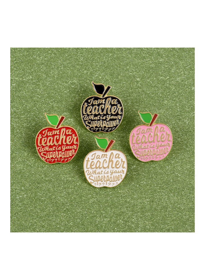 خيشة طقم بروش على شكل تفاحة مناسبة للمعلمين - Image 3