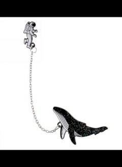 5esha Space Astonaut With Dolphine Design Brooch  - Image 1