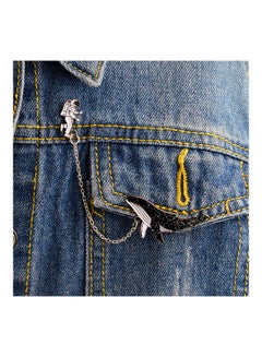 5esha Space Astonaut With Dolphine Design Brooch  - Image 3