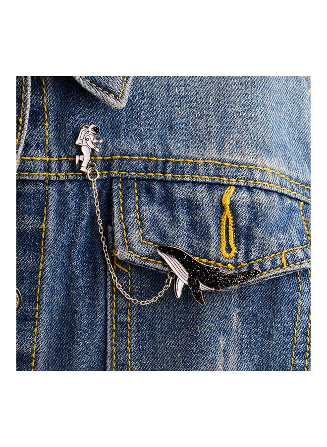 5esha Space Astonaut With Dolphine Design Brooch  - Image 3