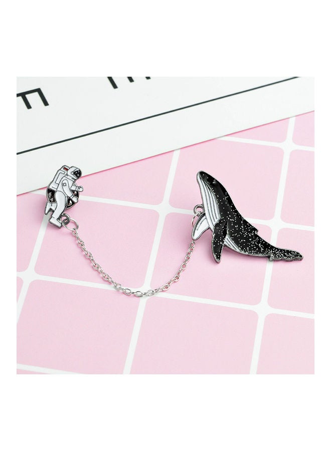 5esha Space Astonaut With Dolphine Design Brooch  - Image 4