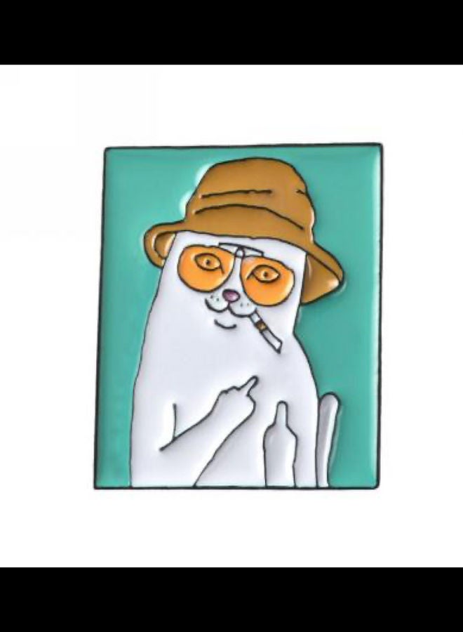 خيشة بروش بتصميم قطة كرتونية - Image 1