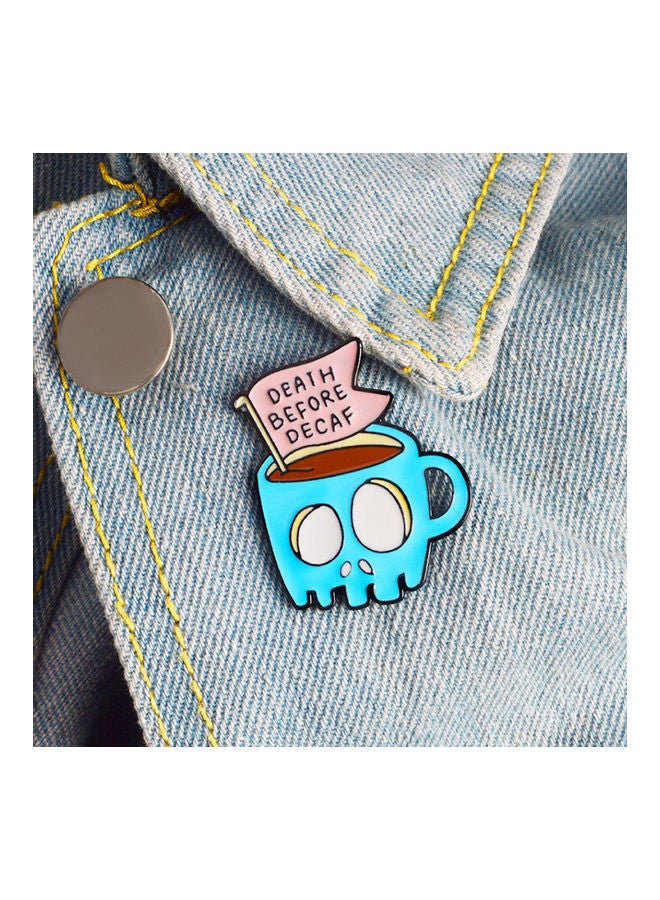 5esha - Skull Coffee Cup Design Brooch - Image 1