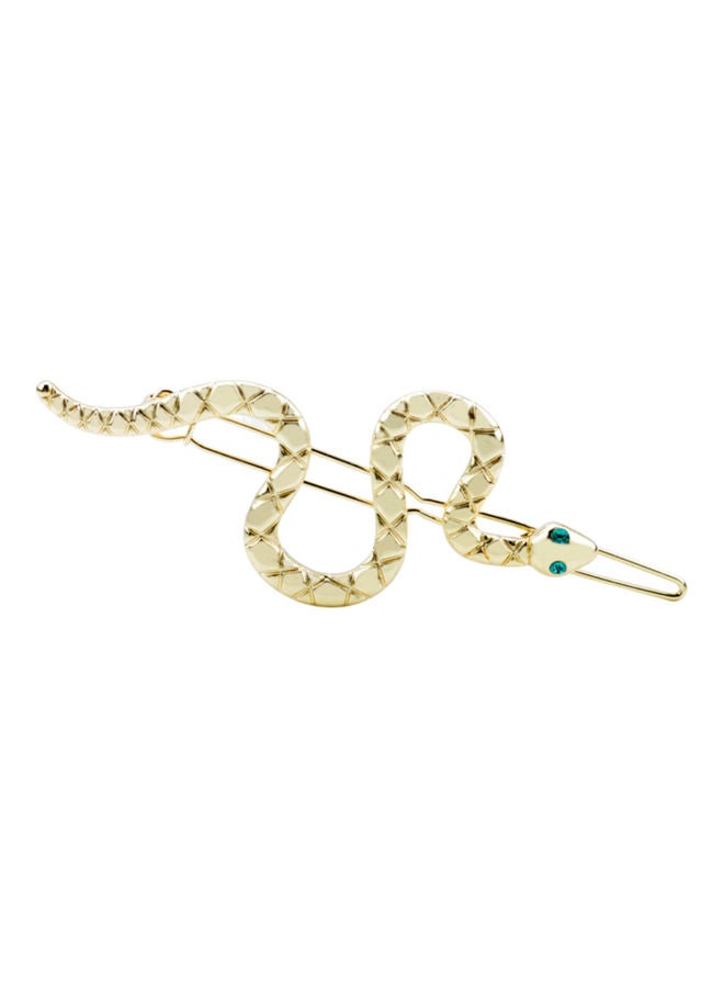 5esha - Snake Design Brooch Pin - Gold - Image 1