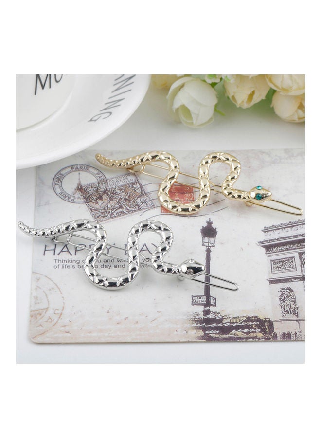 5esha Snake Design Brooch Pin - Silver - Image 3