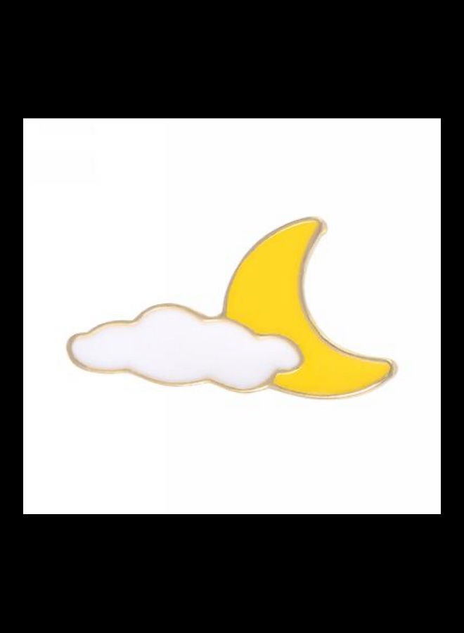 5esha Cloud And Moon Design Brooch