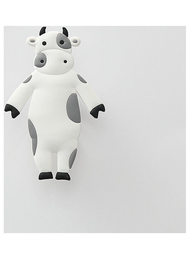 fashionhome Cow Shape Plastic Adhesive Hook White/Black 11.5 x 7cm  - Image 1