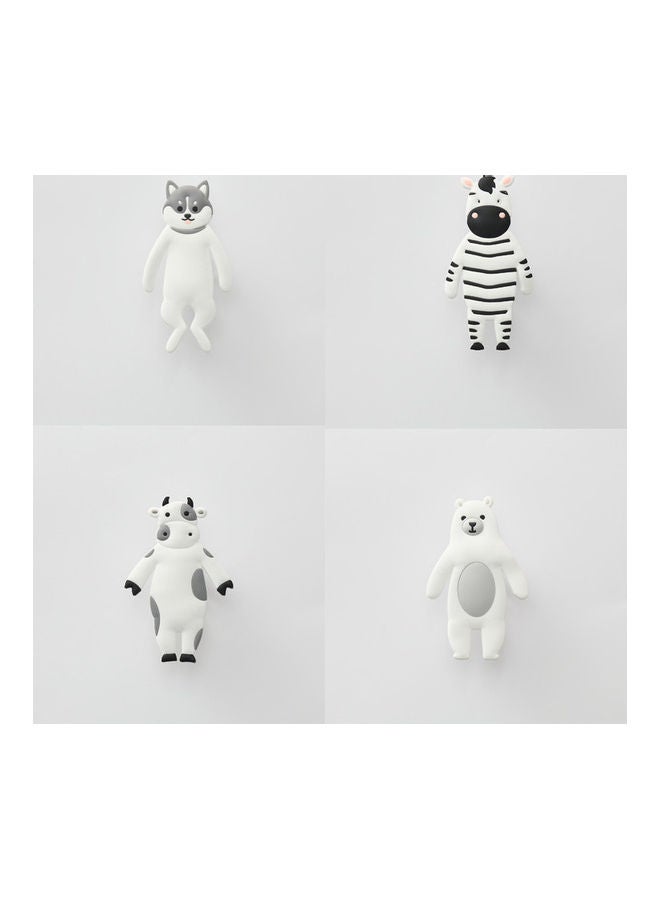 fashionhome 4-Pieces Animal Shape Plastic Adhesive Hooks Multicolour 11.5 x 7cm  - Image 1