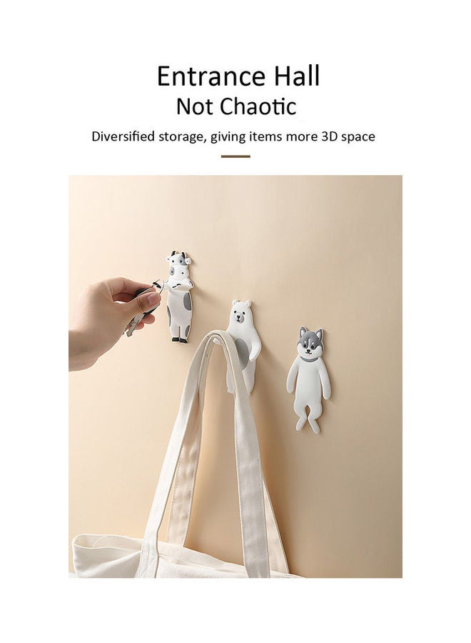 fashionhome 4-Pieces Animal Shape Plastic Adhesive Hooks Multicolour 11.5 x 7cm  - Image 3