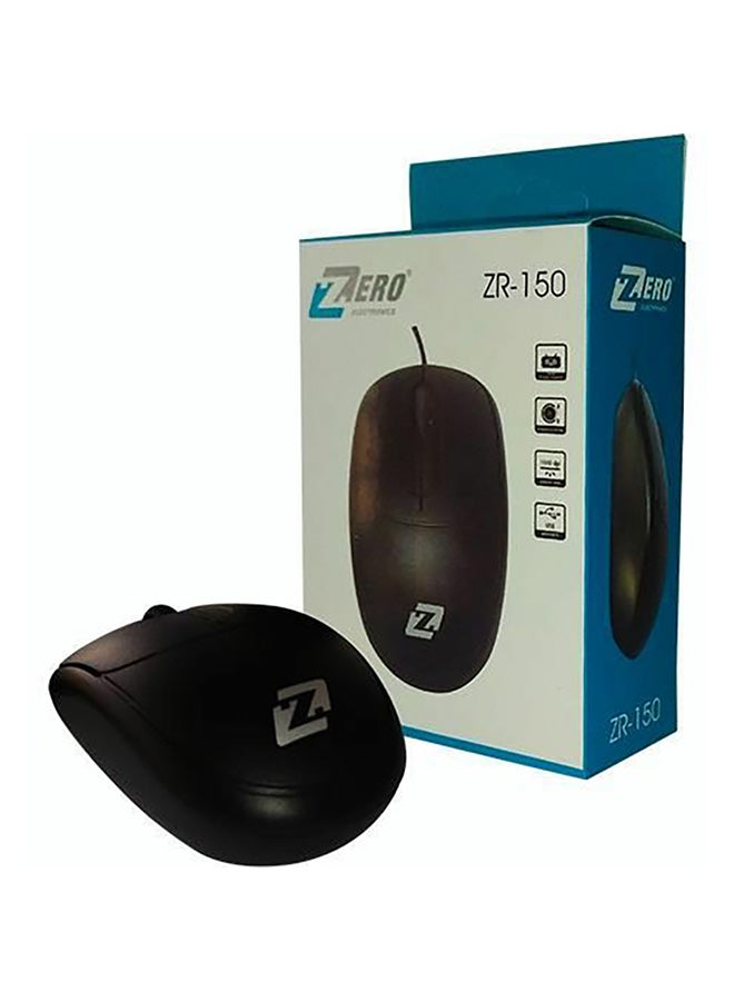 Zero ZR-150 Wired USB Optical Mouse Black  - Image 1