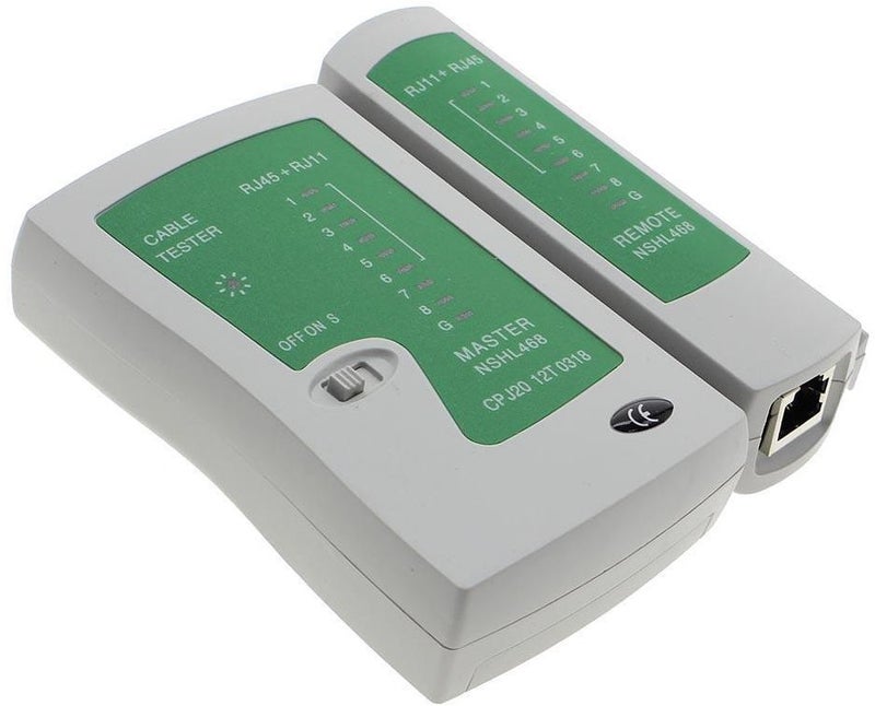 ماركة غير محددة مجموعة اختبار كابل شبكة LAN لشبكة إيثرنت Cat5 RJ45 RJ11 RJ12 أبيض/أخضر  - Image 3