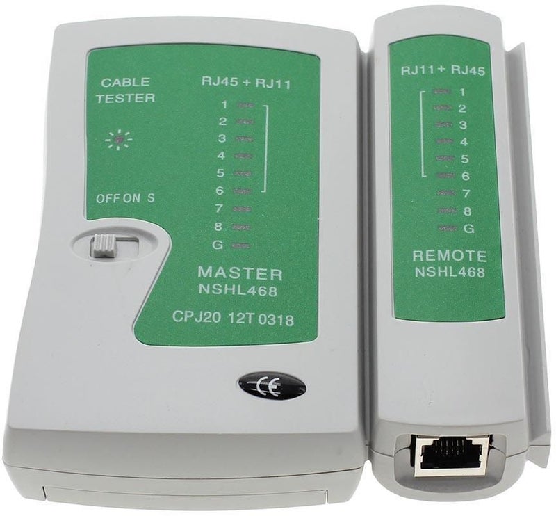 ماركة غير محددة مجموعة اختبار كابل شبكة LAN لشبكة إيثرنت Cat5 RJ45 RJ11 RJ12 أبيض/أخضر  - Image 2