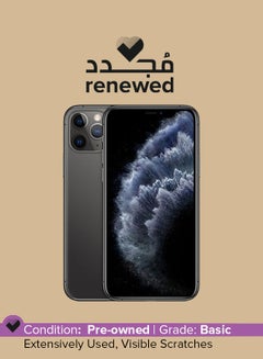Renewed - iPhone 11 Pro 64GB Space Gray 4G With Facetime - Middle East Version