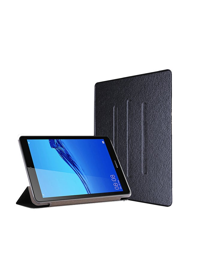 Wtech Premium Quality Protective Book Type Case Cover With Reinforced Soft Shell TPU Fitting For Huawei MediaPad M5 Lite 8 Black - Image 3