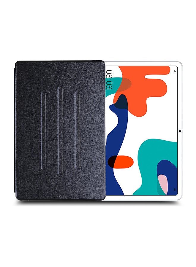 Wtech Premium Quality Protective Book Type Case Cover With Reinforced Soft Shell TPU Fitting For Huawei MatePad Lite 10.4 Black - Image 2