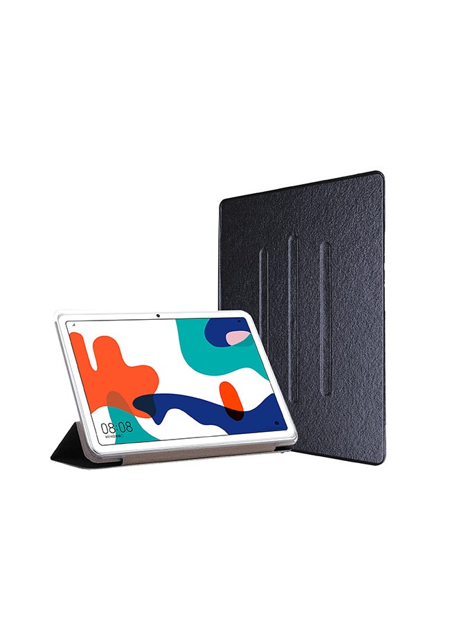 Wtech Premium Quality Protective Book Type Case Cover With Reinforced Soft Shell TPU Fitting For Huawei MatePad Lite 10.4 Black - Image 3