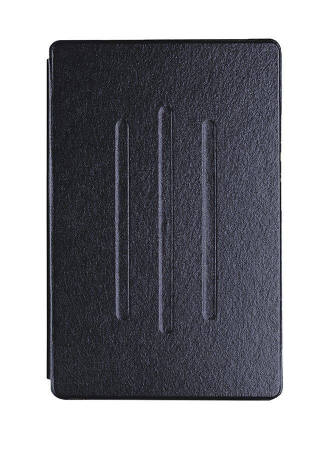 Wtech Premium Quality Protective Book Type Case Cover With Reinforced Soft Shell TPU Fitting For Lenovo Tab M7 Black - Image 1